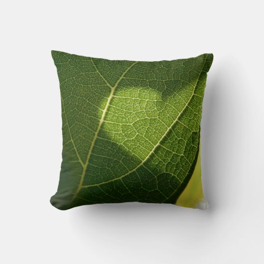 Sunlight Heart Leaf Pillow クッション (正面)