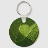 Sunlight Heart on Leaf Keychain キーホルダー (正面)
