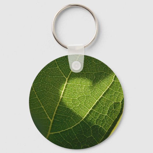 Sunlight Heart on Leaf Keychain キーホルダー (正面)