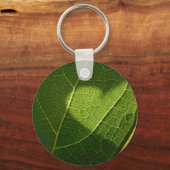 Sunlight Heart on Leaf Keychain キーホルダー (正面)
