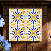 Sunlit Algarve Handcrafted Portuguese Blue Yellow タイル