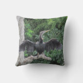 Sunlit Anhinga on a Mossy Branch  クッション (裏面)