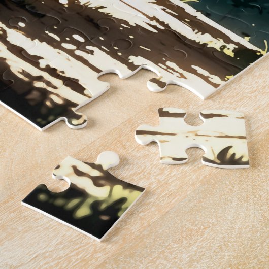 Sunlit anime forest glade ジグソーパズル (側面)