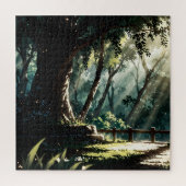 Sunlit anime forest glade ジグソーパズル (縦)