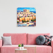 Sunlit Athens Acropolis View Canvas Art キャンバスプリント (インサイチュ (リビング))