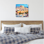 Sunlit Athens Acropolis View Canvas Art キャンバスプリント (インサイチュ (寝室))