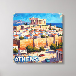 Sunlit Athens Acropolis View Canvas Art キャンバスプリント