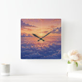 Sunlit Atmosphere - Vibrant Illustration Art Style スクエア壁時計 (ホーム)