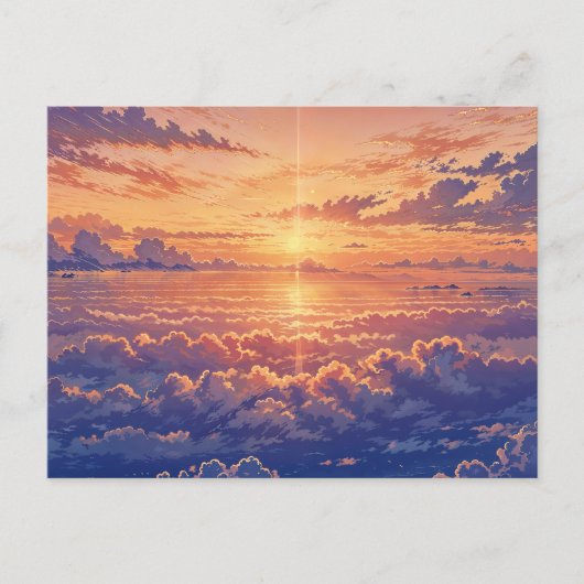 Sunlit Atmosphere - Vibrant Illustration Art Style ポストカード (正面)