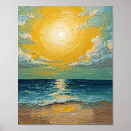 Sunlit Beach Vertical Poster – Vibrant Summer Wall ポスター