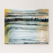 Sunlit Birch or Aspen Tree Grove Watercolor ジグソーパズル (横)