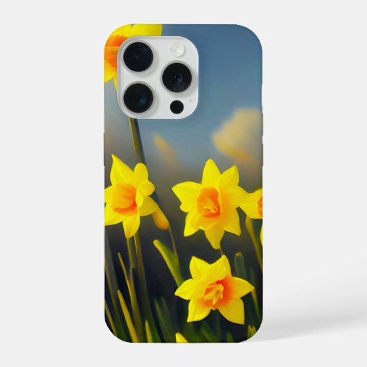 Sunlit Blooms: Golden Daffodils in Full Glory  iPhoneケース (裏面)