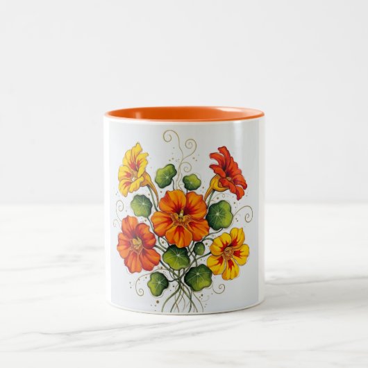 Sunlit Blossoms Ceramic Mug  ツートーンマグカップ (中央)