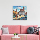 Sunlit Bologna Piazza Scene Canvas Art キャンバスプリント (インサイチュ (リビング))