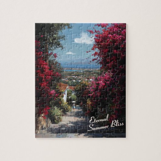 Sunlit Bougainvillea Path Art ジグソーパズル (縦)