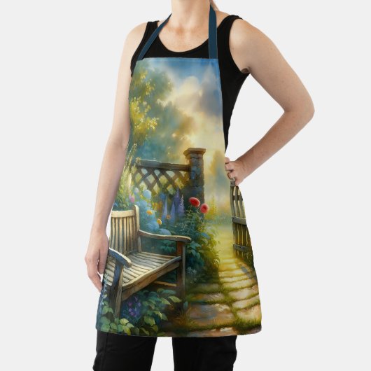 Sunlit Garden Pathway Gate Scene エプロン (インサイチュ)