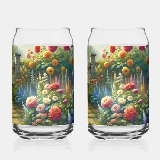 Sunlit Garden Pathway Gate Scene ガラス缶 (裏面)