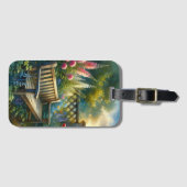 Sunlit Garden Pathway Gate Scene ラゲッジタグ (正面横)