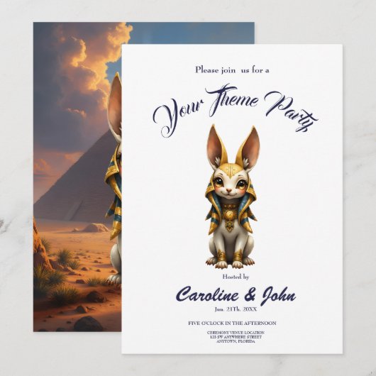 Sunlit Guardian – Desert Relic Bunny.  招待状 (正面/裏面)