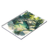Sunlit Jungle Rock Pool Nature Escape Art Notebook ノートブック (左側)