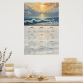 Sunlit Ocean Horizon 2026 Calendar  ポスター (キッチン)