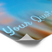 Sunlit Pampas Grass Against Deep Blue Sky ポスター (角)