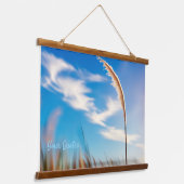 Sunlit Pampas Grass Against Deep Blue Sky 吊り下げ型タペストリー (傾斜あり)