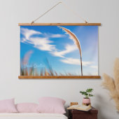 Sunlit Pampas Grass Against Deep Blue Sky 吊り下げ型タペストリー (寝室)