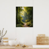 Sunlit Path Through Bamboo Forest ポスター (キッチン)