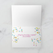 Sunlit Pink Hydrangea Happy Birthday Card カード (内部)
