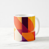 Sunlit Plum Orange Geometric Abstract コーヒーマグカップ (正面右)
