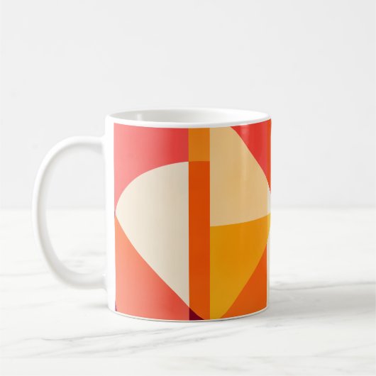 Sunlit Plum Orange Geometric Abstract コーヒーマグカップ (左)