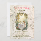 Sunlit Rococo Garden Arch Galentine Brunch Florals 招待状 (正面)