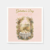 Sunlit Rococo Garden Galentine Brunch Table Floral スタンダードカクテルナプキン (正面)