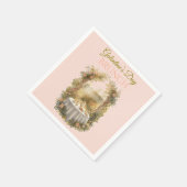 Sunlit Rococo Garden Galentine Brunch Table Floral スタンダードカクテルナプキン (角)