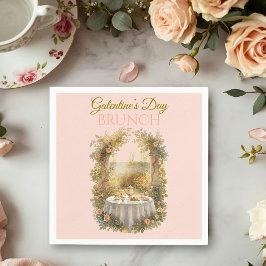 Sunlit Rococo Garden Galentine Brunch Table Floral スタンダードカクテルナプキン