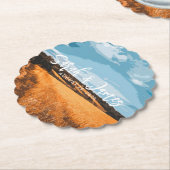 Sunlit Rustic Golden Wheat Summer Country Nature ペーパーコースター (アングル)