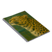 Sunlit Silence – Resting Leopard in Forest Light ノートブック (右側)