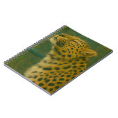 Sunlit Silence – Resting Leopard in Forest Light ノートブック (左側)