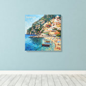 Sunlit Sorrento Seaside Escape Canvas Art キャンバスプリント (インサイチュ (ウッドフロア))