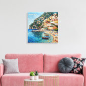 Sunlit Sorrento Seaside Escape Canvas Art キャンバスプリント (インサイチュ (リビング))