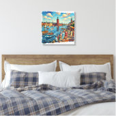 Sunlit Stockholm Harborfront Canvas Art キャンバスプリント (インサイチュ (寝室))