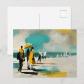 Sunlit Stroll – Abstract Figures In Open Light ポストカード (正面/裏面)