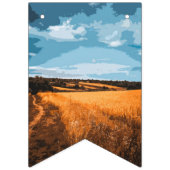 Sunlit Summer Golden Field Rustic Country Nature バンティングフラッグ (第2の旗)