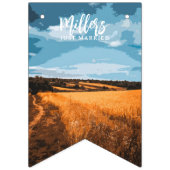 Sunlit Summer Golden Field Rustic Country Nature バンティングフラッグ (第3の旗)