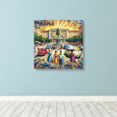 Sunlit Tirana Square Elegance Canvas Art キャンバスプリント (インサイチュ (ウッドフロア))