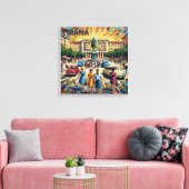 Sunlit Tirana Square Elegance Canvas Art キャンバスプリント (インサイチュ (リビング))