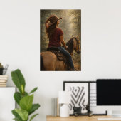 Sunlit Trail | Horse Art | Poster ポスター (ホームオフィス)