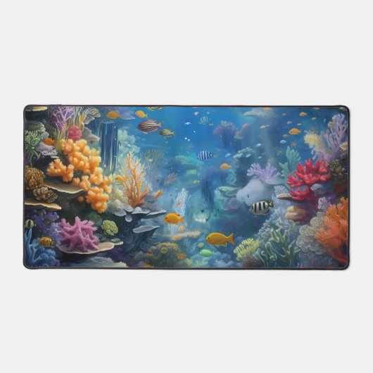 Sunlit Tropical Underwater Coral Reef デスクマット (正面)