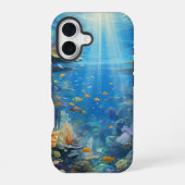 Sunlit Tropical Underwater Coral Reef iPhone 16ケース (裏面)